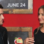 Cameron Diaz and Justin Timberlake looking at each other.
